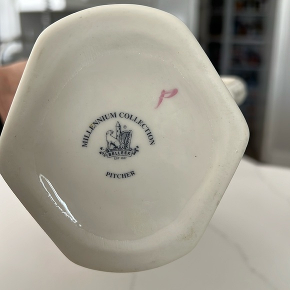 BELLEEK FINE PARIAN CHINA.  10.5" PITCHER FROM THE MILLENNIUM COLLECTION. - Picture 6 of 6